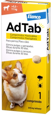 AdTab Comprimidos Masticables Antiparasitarios Perros 5,5 - 11 Kg
